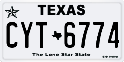 TX license plate CYT6774