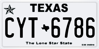 TX license plate CYT6786