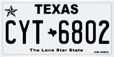TX license plate CYT6802