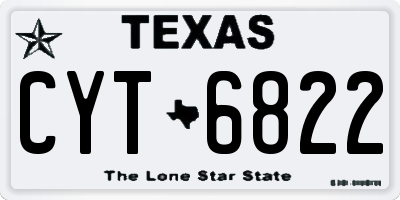 TX license plate CYT6822