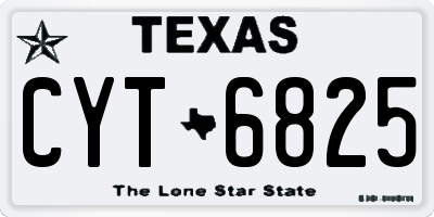TX license plate CYT6825