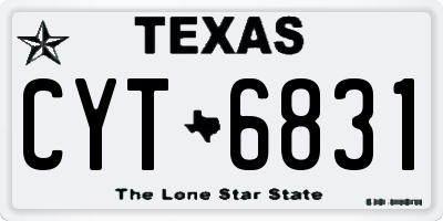 TX license plate CYT6831