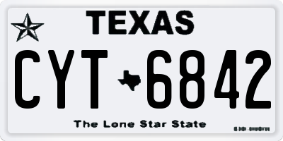 TX license plate CYT6842