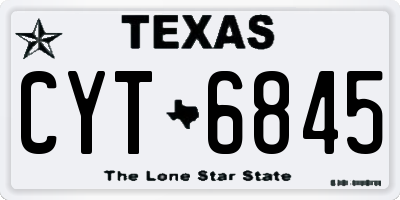 TX license plate CYT6845