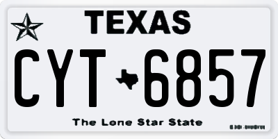 TX license plate CYT6857