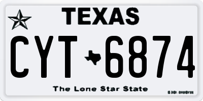 TX license plate CYT6874