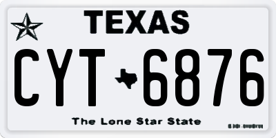 TX license plate CYT6876