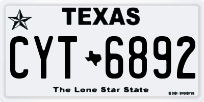 TX license plate CYT6892
