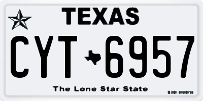 TX license plate CYT6957