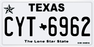 TX license plate CYT6962