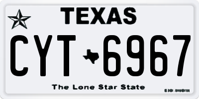 TX license plate CYT6967