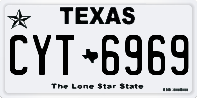 TX license plate CYT6969