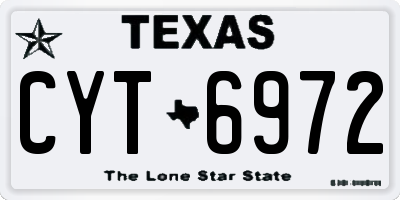 TX license plate CYT6972