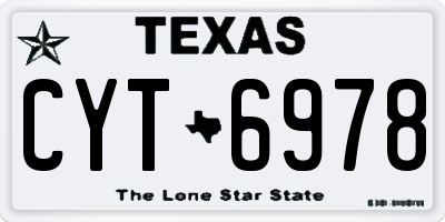 TX license plate CYT6978