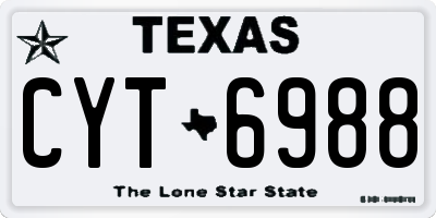 TX license plate CYT6988