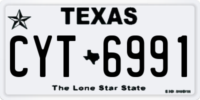 TX license plate CYT6991