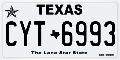 TX license plate CYT6993