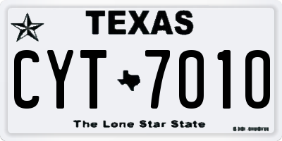 TX license plate CYT7010