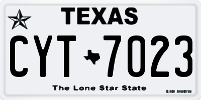 TX license plate CYT7023