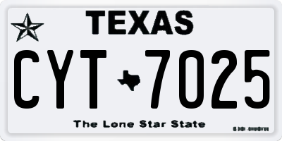 TX license plate CYT7025