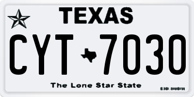 TX license plate CYT7030