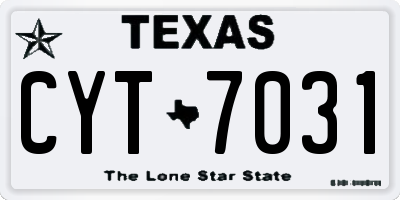TX license plate CYT7031