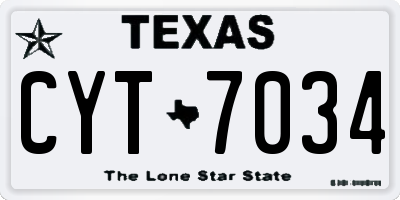 TX license plate CYT7034