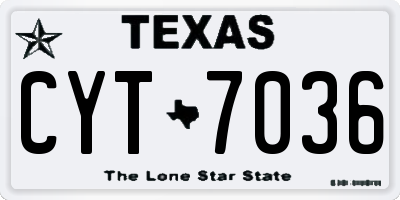 TX license plate CYT7036