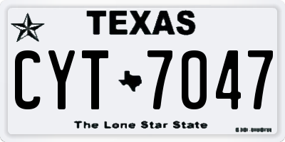 TX license plate CYT7047
