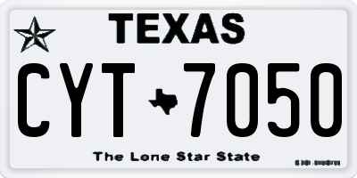 TX license plate CYT7050