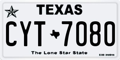 TX license plate CYT7080