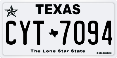 TX license plate CYT7094