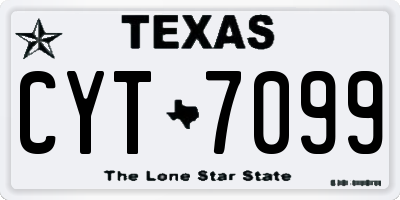 TX license plate CYT7099