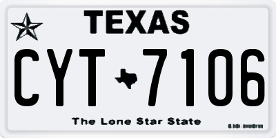 TX license plate CYT7106