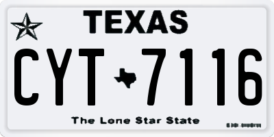 TX license plate CYT7116