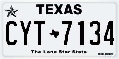 TX license plate CYT7134
