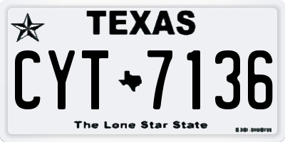 TX license plate CYT7136