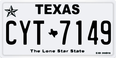 TX license plate CYT7149