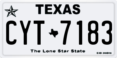 TX license plate CYT7183