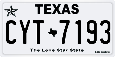 TX license plate CYT7193