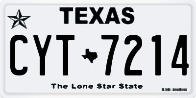 TX license plate CYT7214