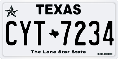 TX license plate CYT7234