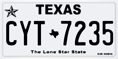 TX license plate CYT7235