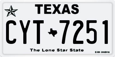 TX license plate CYT7251