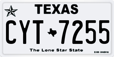 TX license plate CYT7255