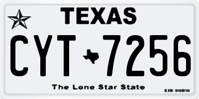 TX license plate CYT7256