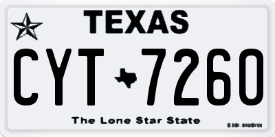TX license plate CYT7260