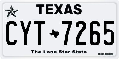 TX license plate CYT7265