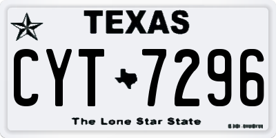 TX license plate CYT7296