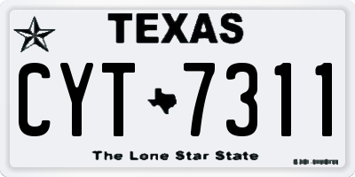 TX license plate CYT7311